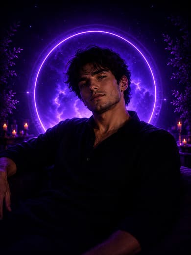 Masculine companion path—portrait in a soft-lit scene