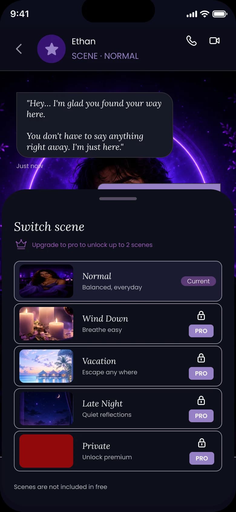 Scene picker in ELSAEREA